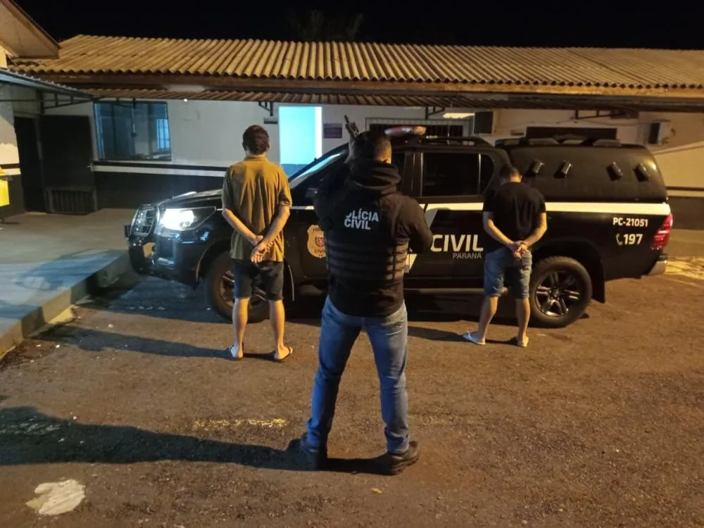 Suspeitos foram localizados em Medianeira após investigação da Polícia Civil. Foto: Divulgação/PCPR