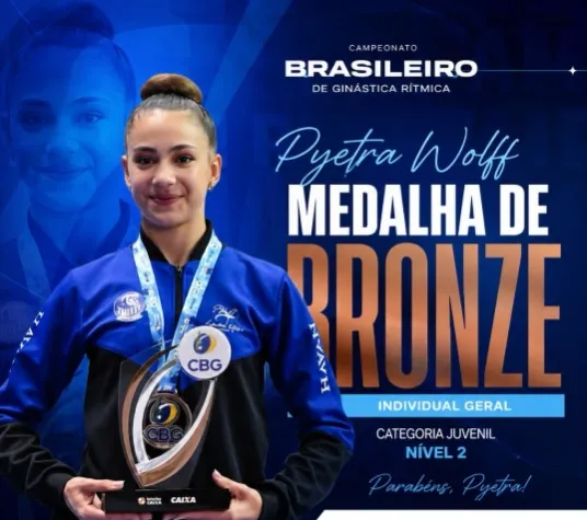 Atleta alcançou o pódio nacional após três anos de dedicação e treinos intensos com a equipe técnica. Foto: Redes sociais
