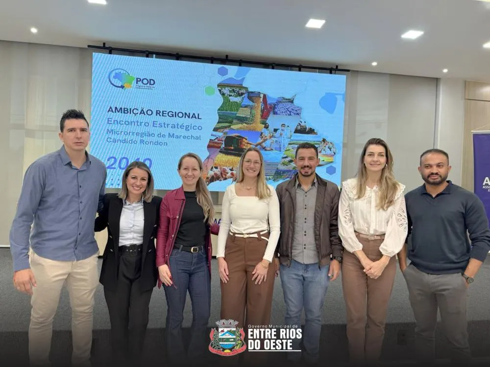 Comitiva de Entre Rios do Oeste acompanhou a apresentação das diretrizes da Ambição Regional 2040.Foto: Divulgação/Assessoria