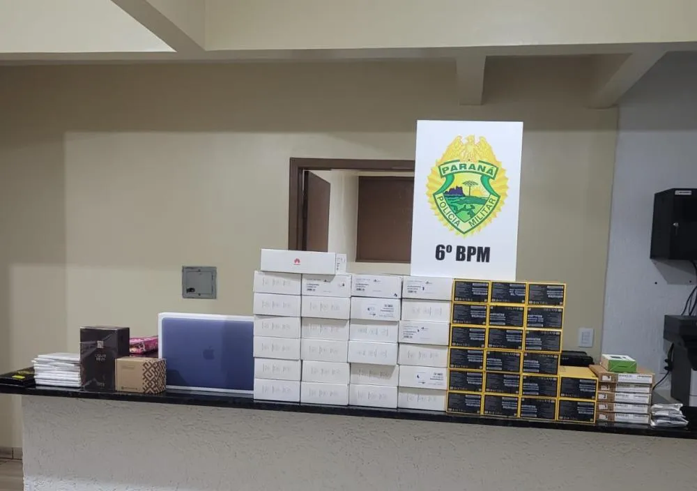 Eletrônicos apreendidos pela equipe policial foram encaminhados para a Receita Federal. Foto: Divulgação 