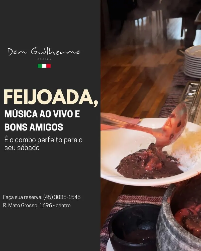 Reúna os amigos e aproveite uma feijoada à vontade com música boa no Dom Guilhermo.