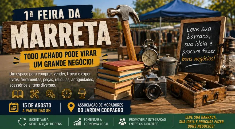Primeira edição da Feira da Marreta será realizada no Jardim Coopagro, em Toledo.