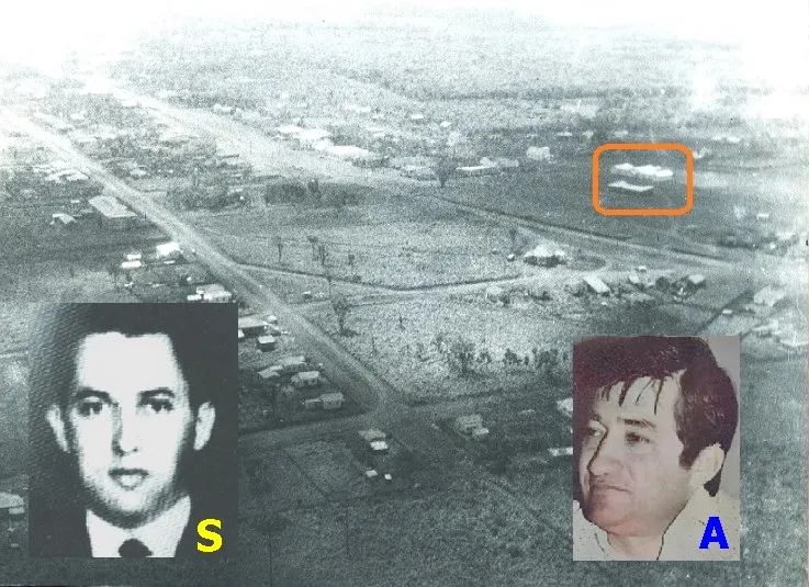 A Cascavel que Sandino (S) Amorim encontrou em 1958 para depois trazer o irmão Adarcino (A). No destaque, a Prefeitura diante do Colégio Rio Branco, atualmente Marista