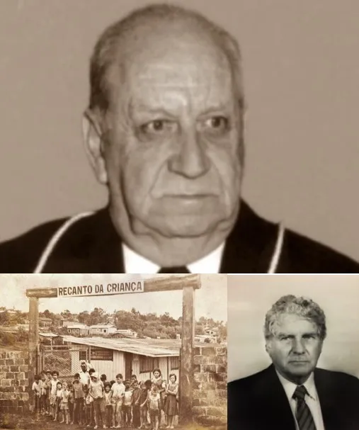 Juiz Hélio Enor Engelhardt, o Recanto da Criança, originado pela Fiturmel, e o advogado Arnaldo De Bona, que chamava o juiz de “bobina”