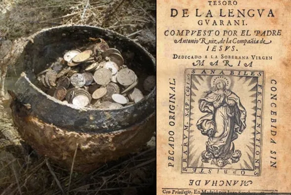 Sem panelas com ouro, o tesouro que ficou dos jesuítas foi este dicionário do idioma Guarani deixado pelo padre Antonio Ruiz de Montoya