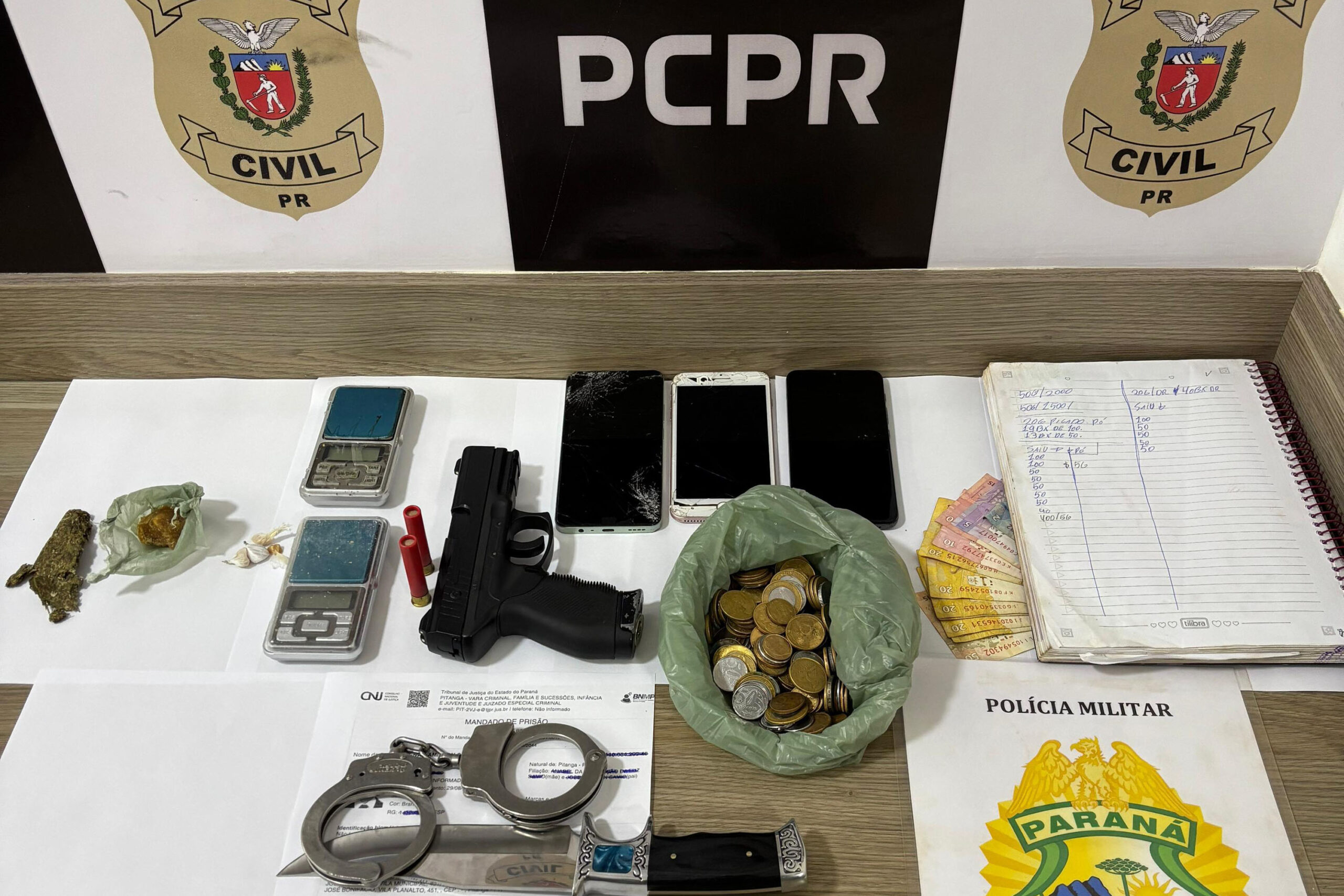 PCPR e PMPR prendem três pessoas em ação contra o tráfico de drogas em Pitanga