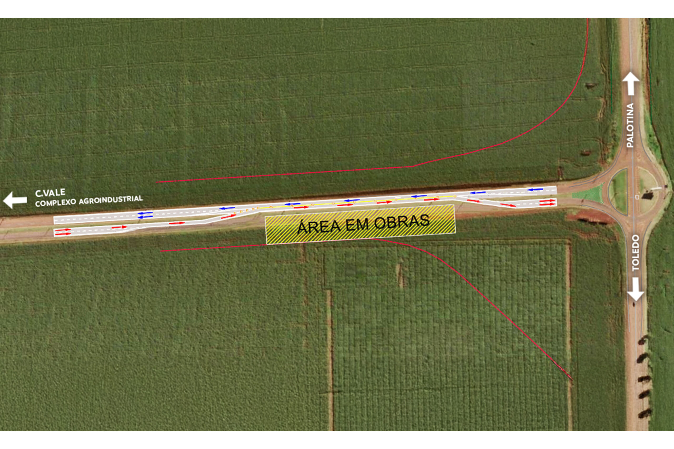 Obras de Contorno de Palotina provocam alterações no trânsito a partir de sábado