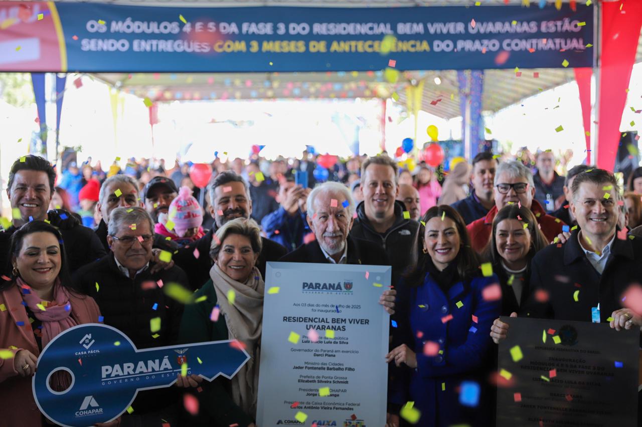 Construído com apoio do Estado, bairro planejado de Ponta Grossa recebe 293 novos moradores