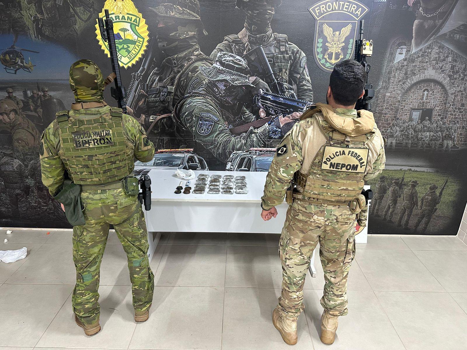 BPFRON e PF apreendem “dry” em Guaíra e prendem homem por tráfico