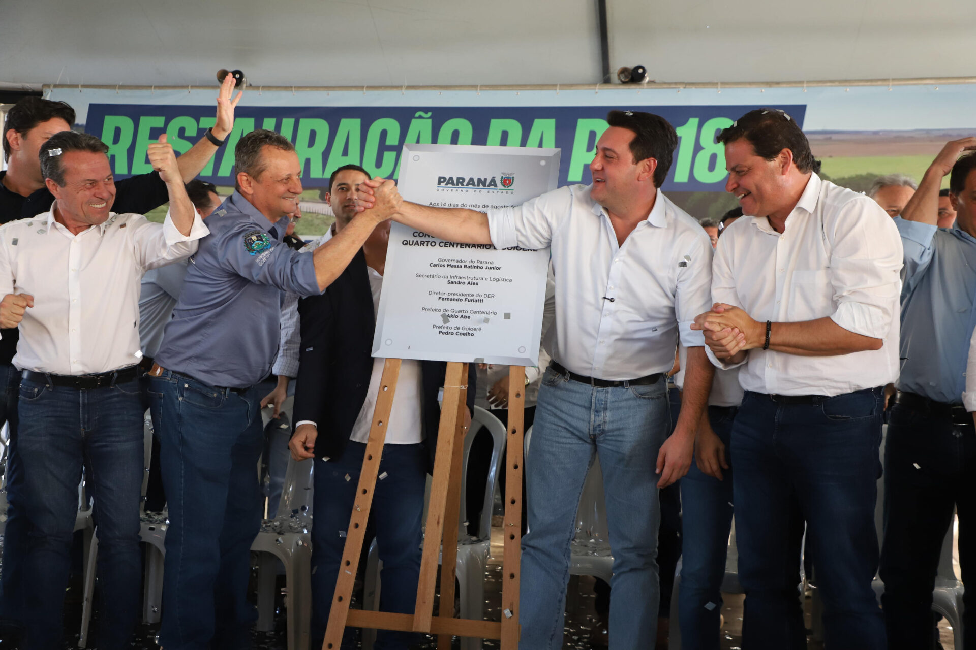 Quarto Centenário a Goioerê: governador entrega pavimentação em concreto da PR-180
