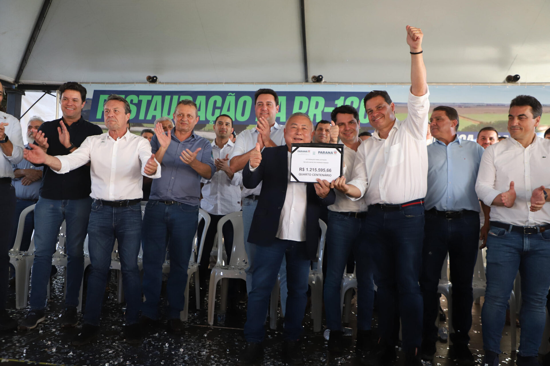 Quarto Centenário a Goioerê: governador entrega pavimentação em concreto da PR-180