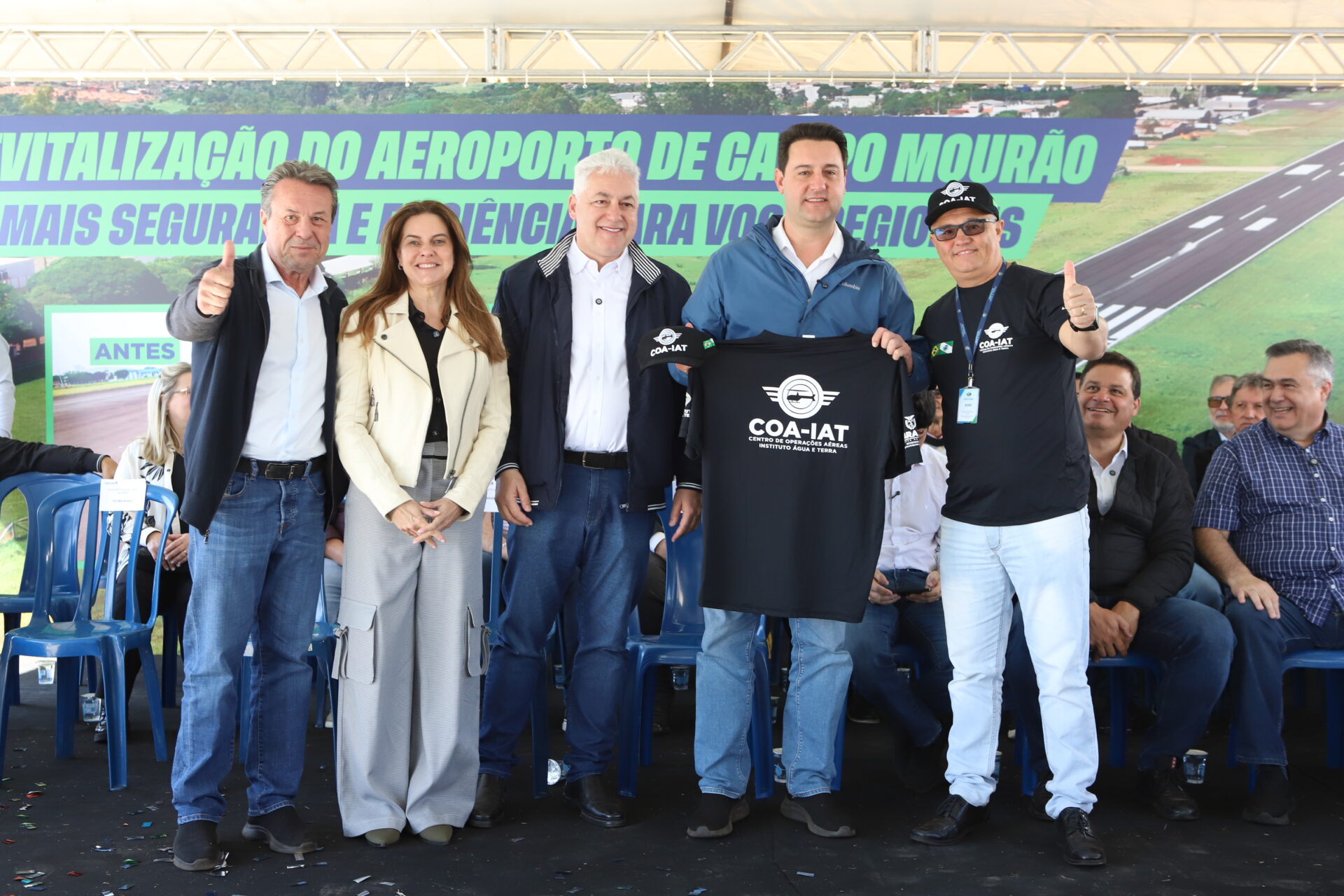 Governador inaugura nova pista do aeroporto de Campo Mourão