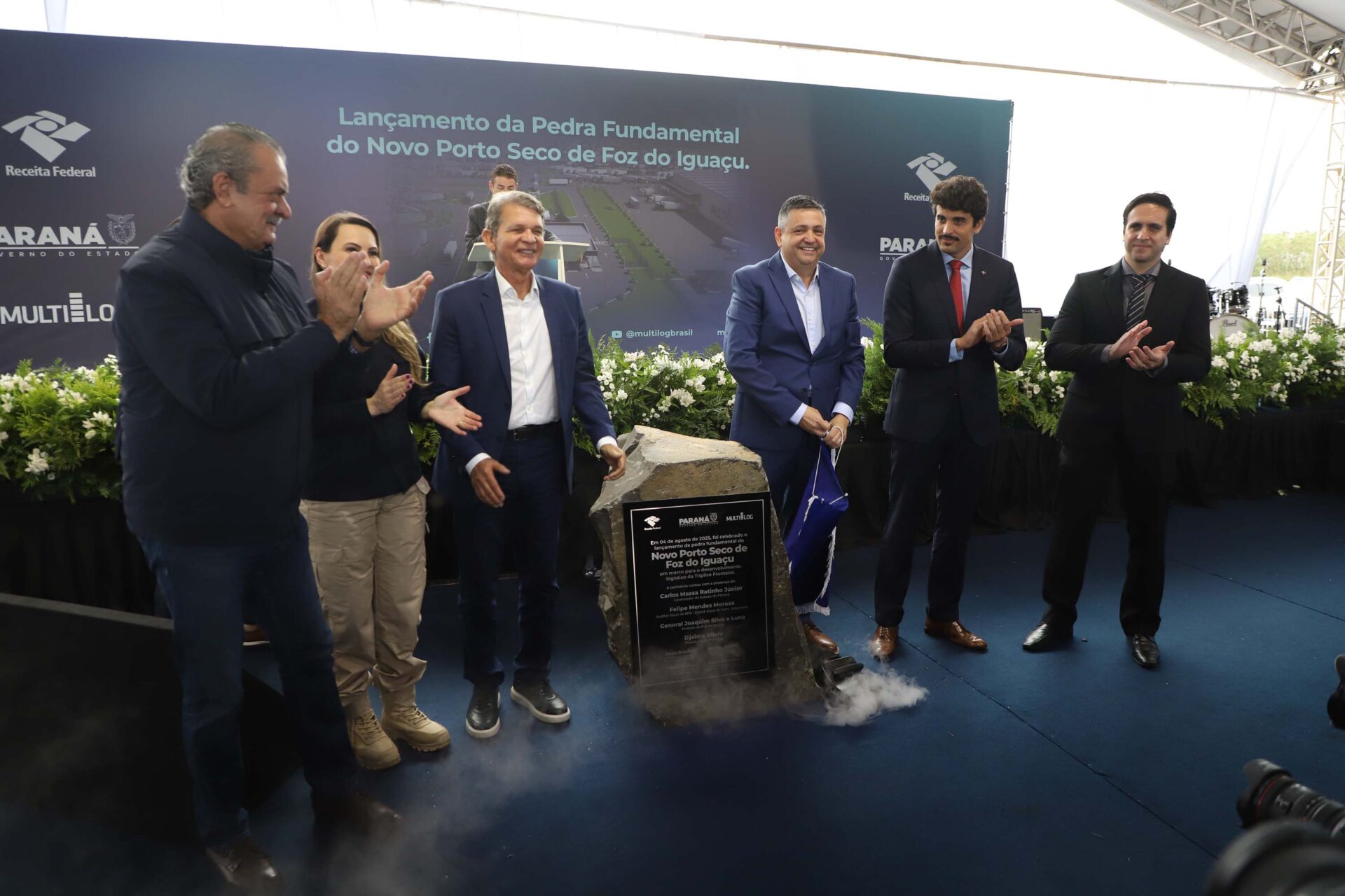 2 mil caminhões por dia: novo Porto Seco de Foz do Iguaçu tem pedra fundamental lançada
