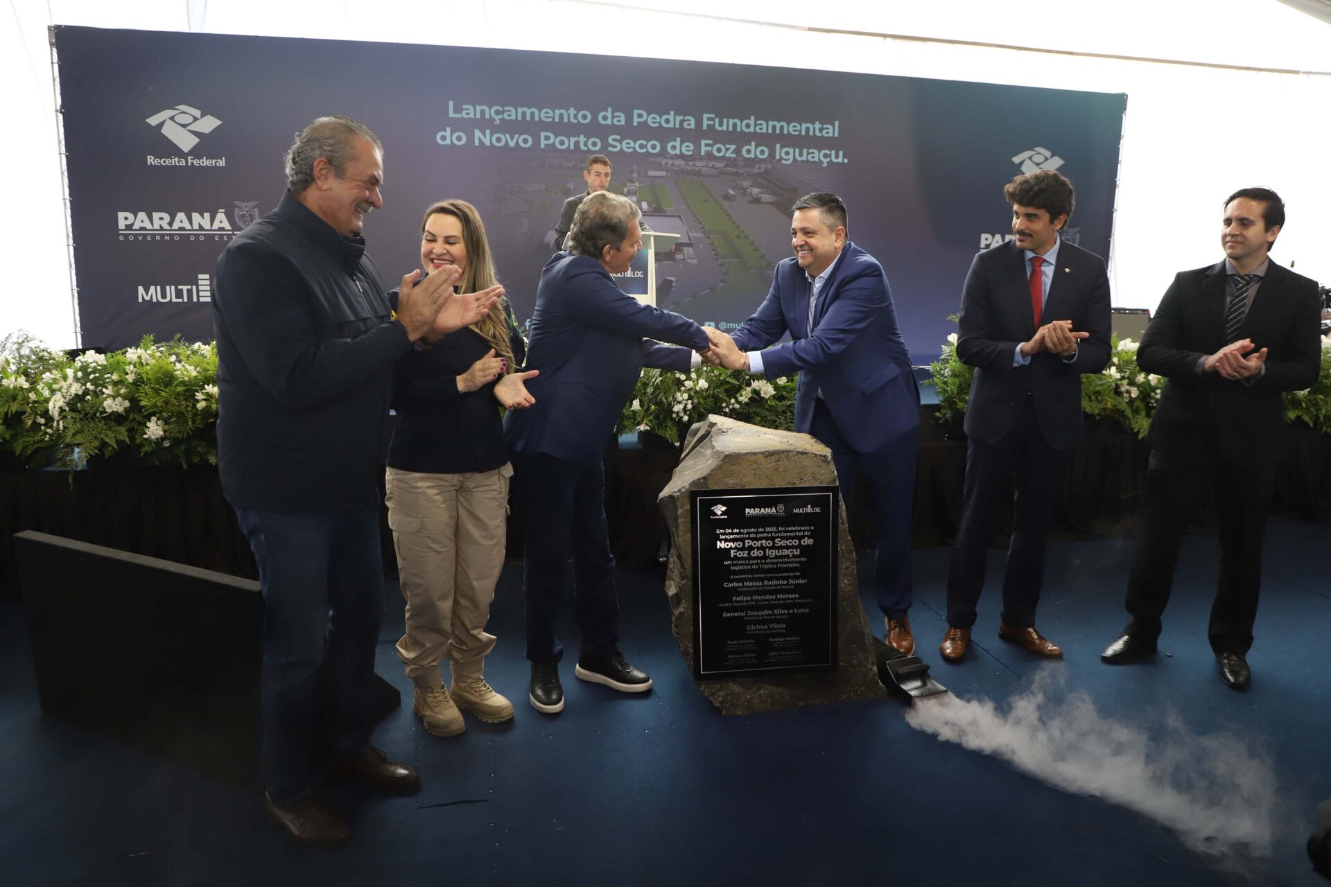 2 mil caminhões por dia: novo Porto Seco de Foz do Iguaçu tem pedra fundamental lançada