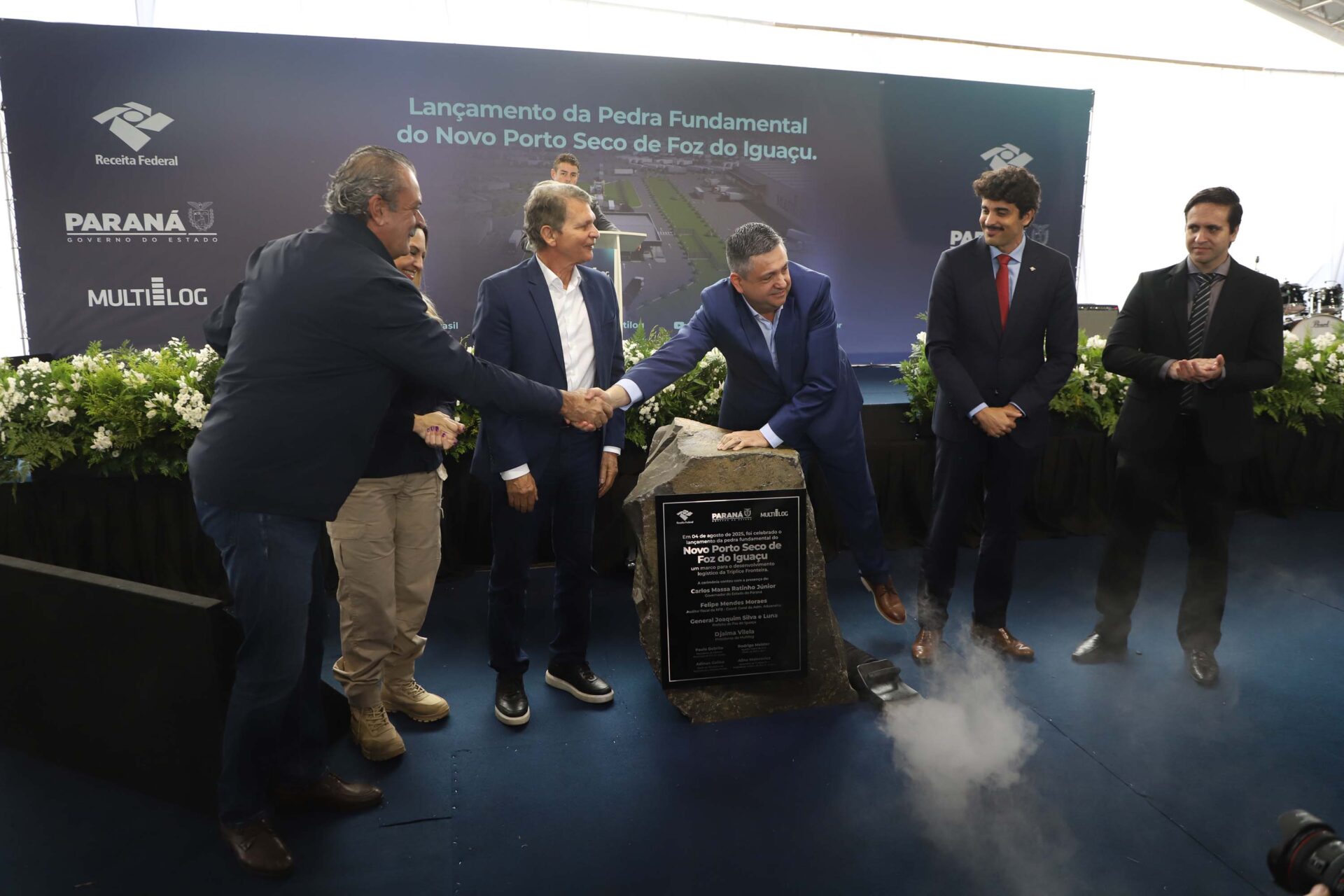 2 mil caminhões por dia: novo Porto Seco de Foz do Iguaçu tem pedra fundamental lançada