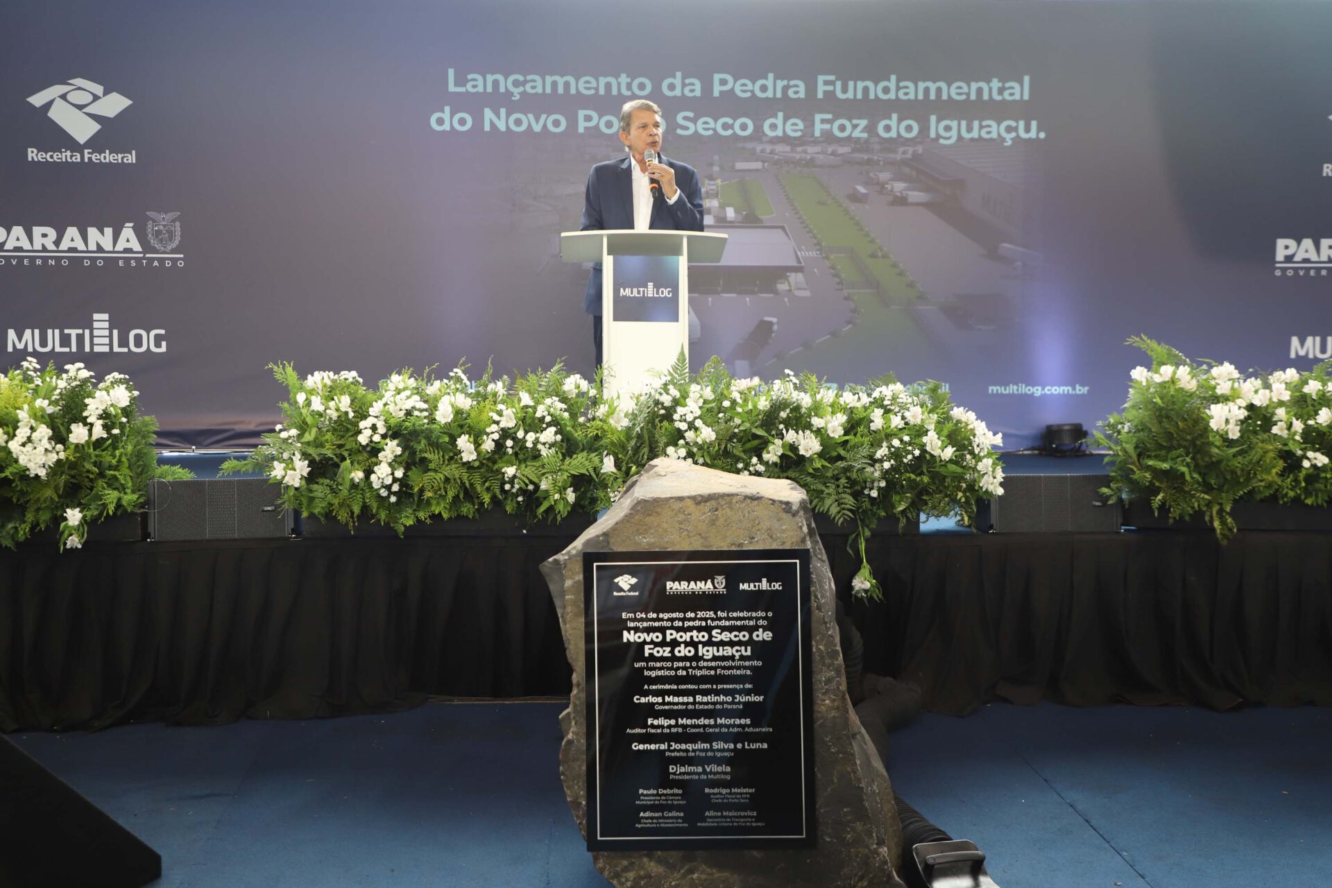 2 mil caminhões por dia: novo Porto Seco de Foz do Iguaçu tem pedra fundamental lançada