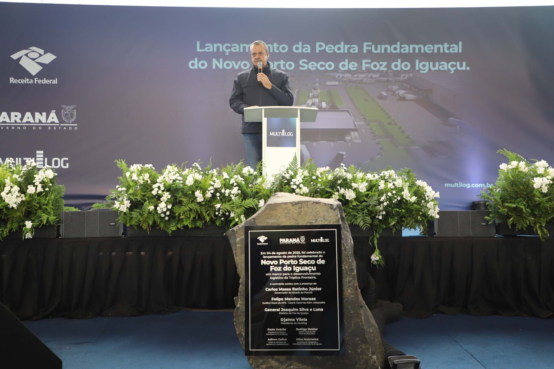 2 mil caminhões por dia: novo Porto Seco de Foz do Iguaçu tem pedra fundamental lançada