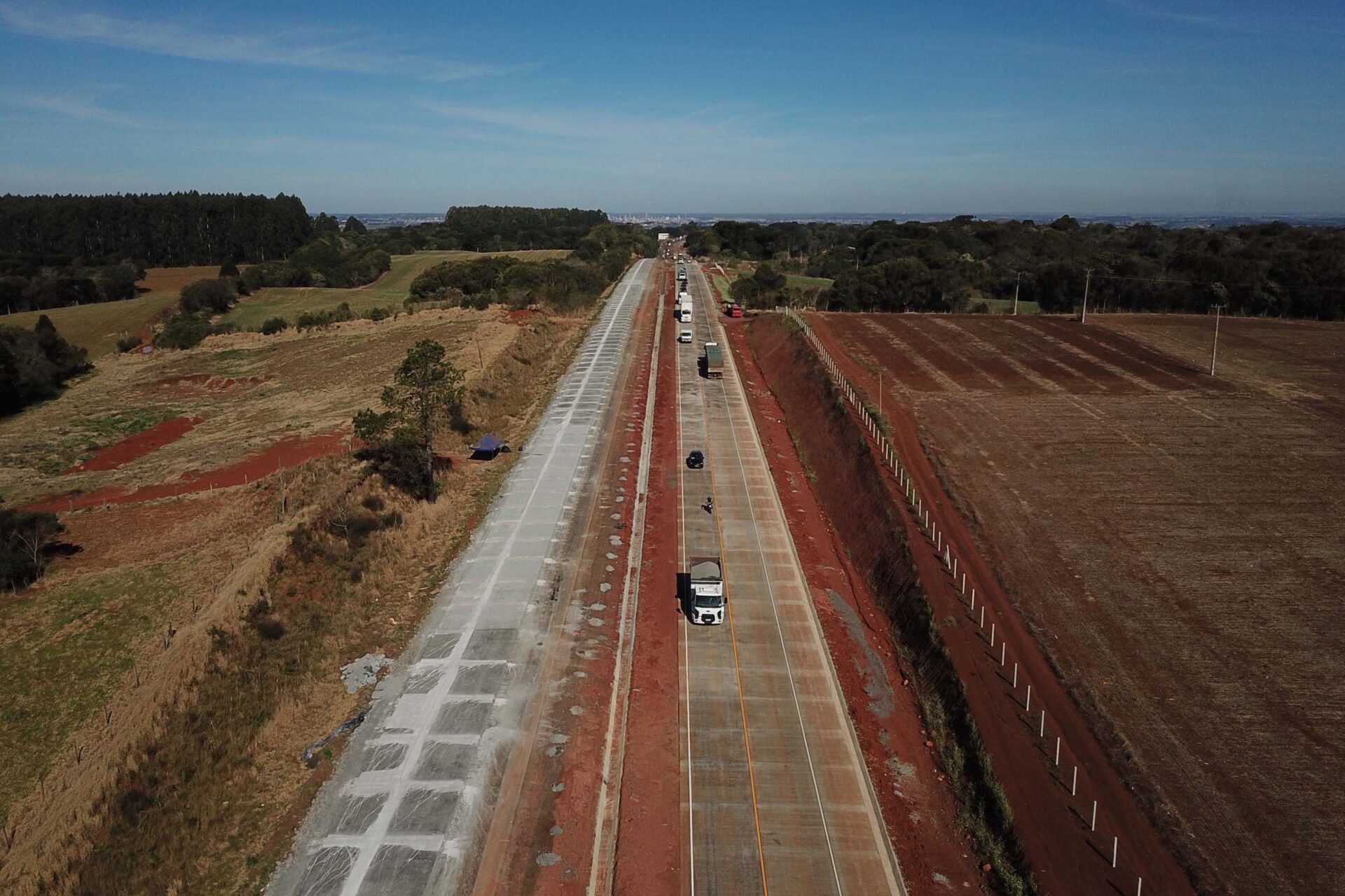 Duplicação em concreto da PRC-466 entre Guarapuava e Palmeirinha chega a 45,97%
