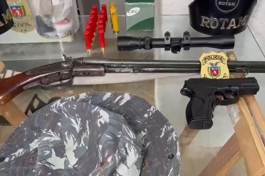 PCPR e PMPR prendem dois homens e apreendem armas em operação contra caça ilegal