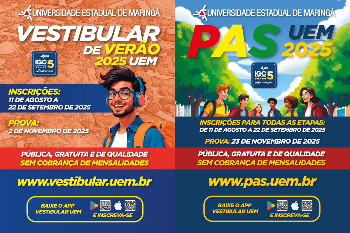 Com 1,5 mil vagas, UEM divulga os editais do Vestibular de Verão e PAS 2025