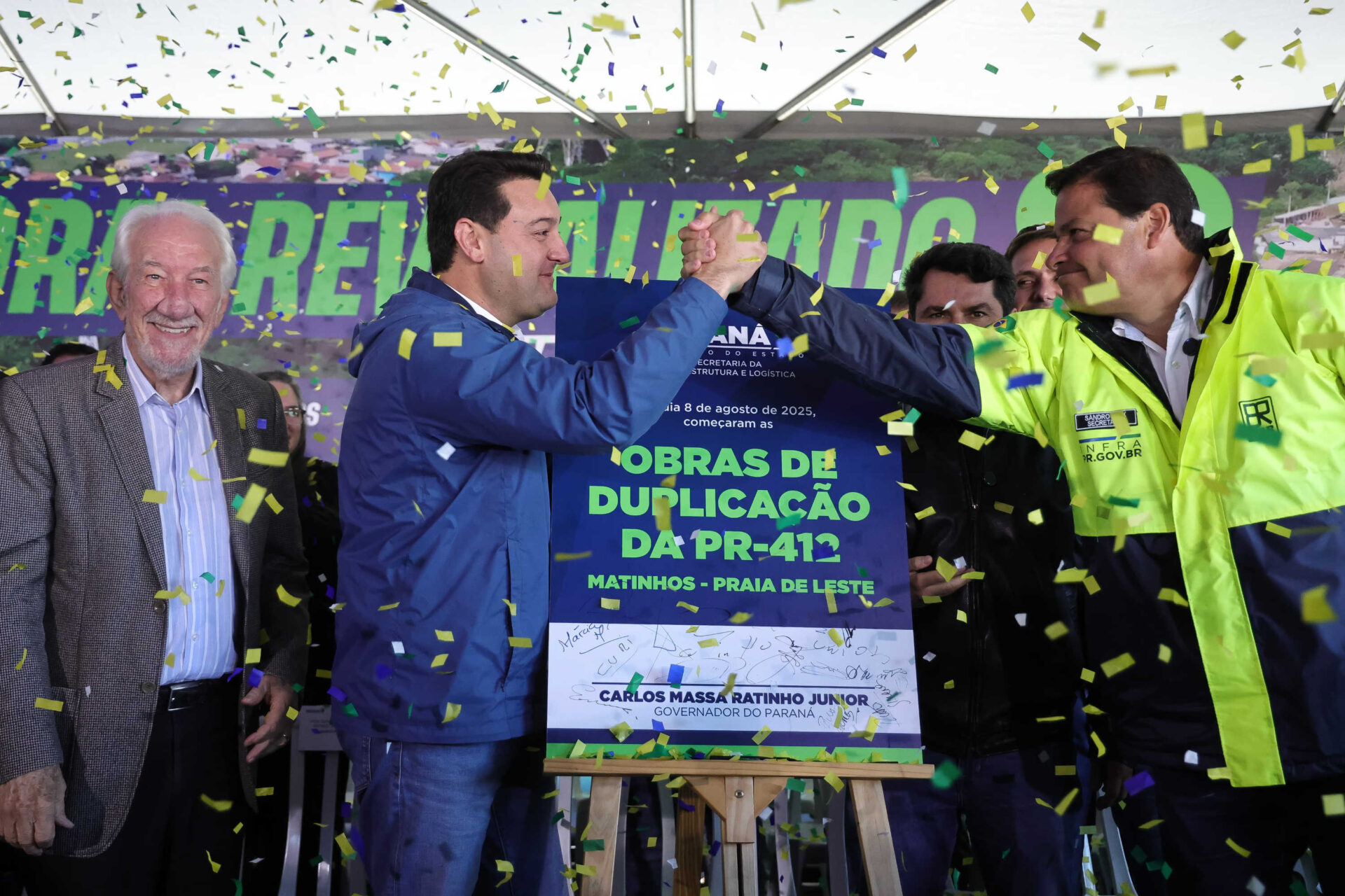 Governador dá início à duplicação em concreto da PR-412 entre Matinhos e Pontal do Paraná