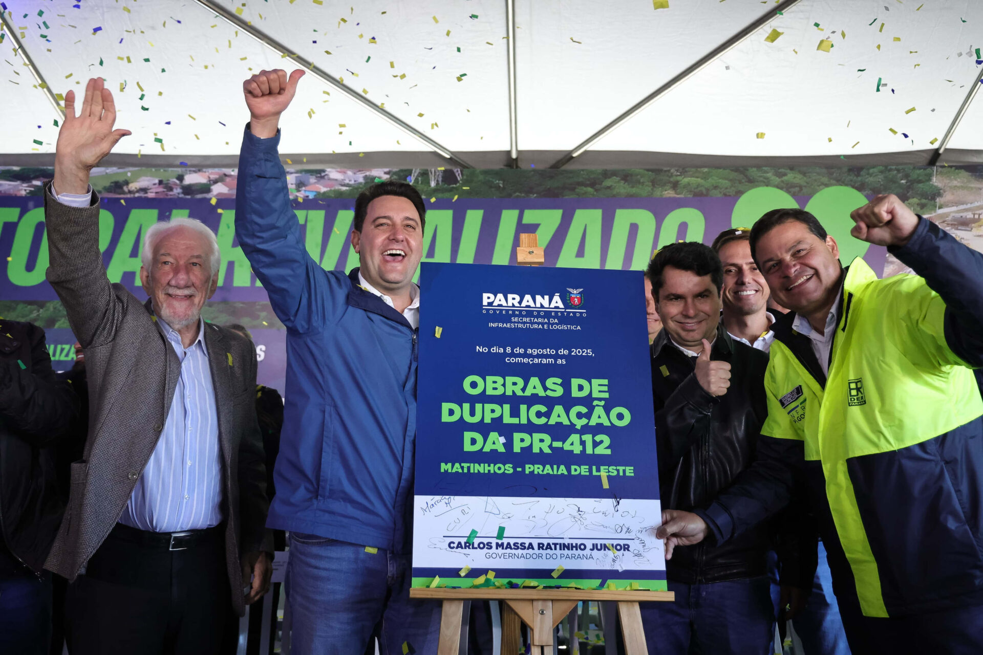 Governador dá início à duplicação em concreto da PR-412 entre Matinhos e Pontal do Paraná
