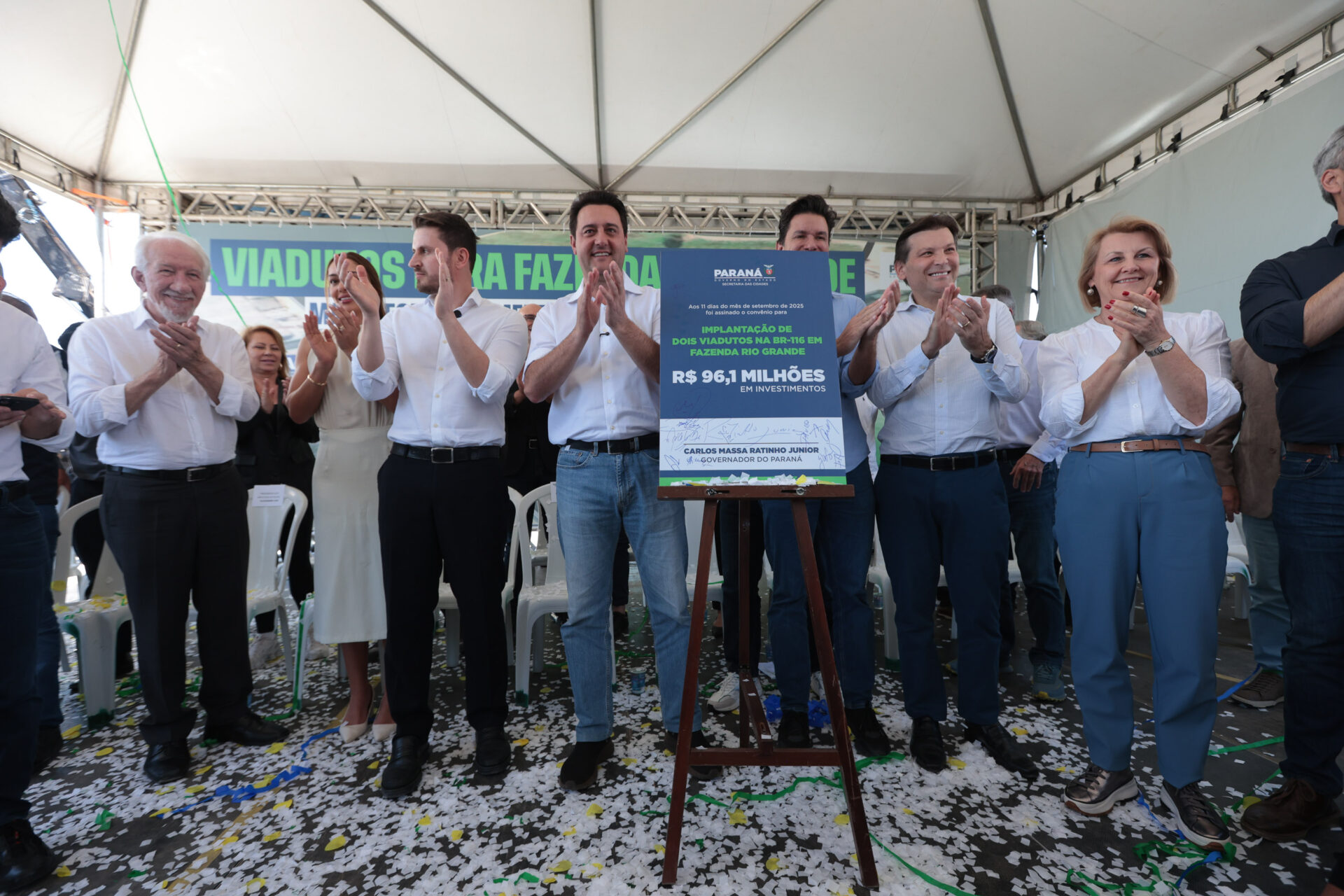 Estado e Fazenda Rio Grande firmam convênio de R$ 96 milhões para viadutos na BR-116