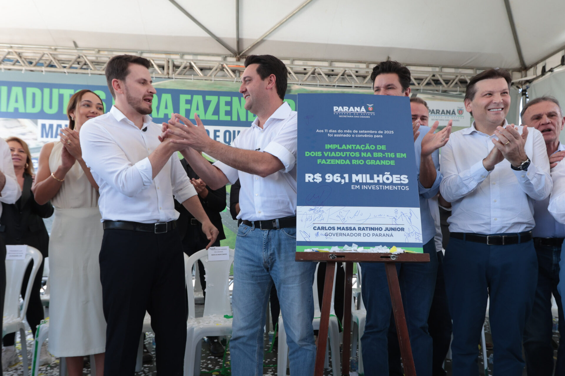 Estado e Fazenda Rio Grande firmam convênio de R$ 96 milhões para viadutos na BR-116