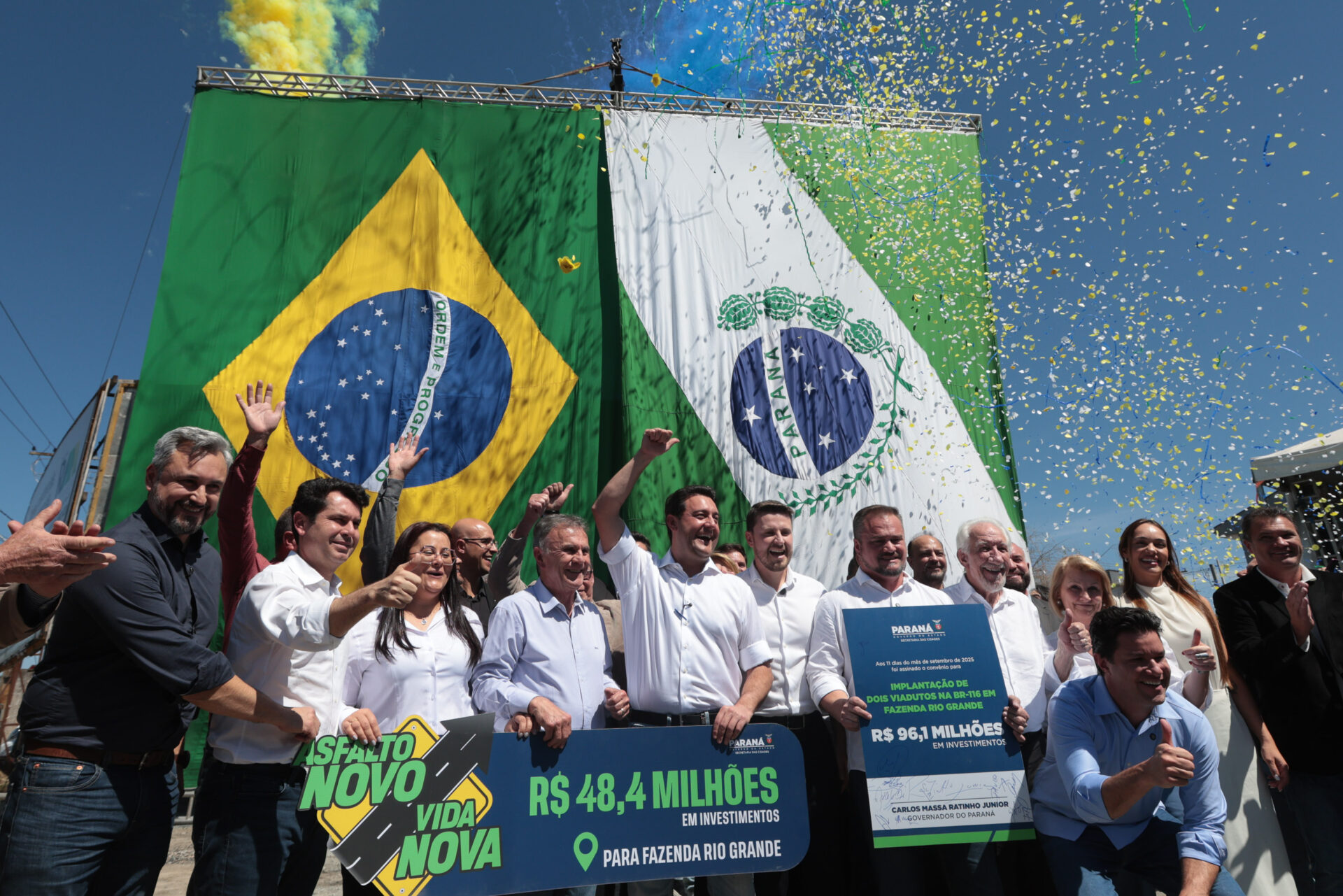 Estado e Fazenda Rio Grande firmam convênio de R$ 96 milhões para viadutos na BR-116