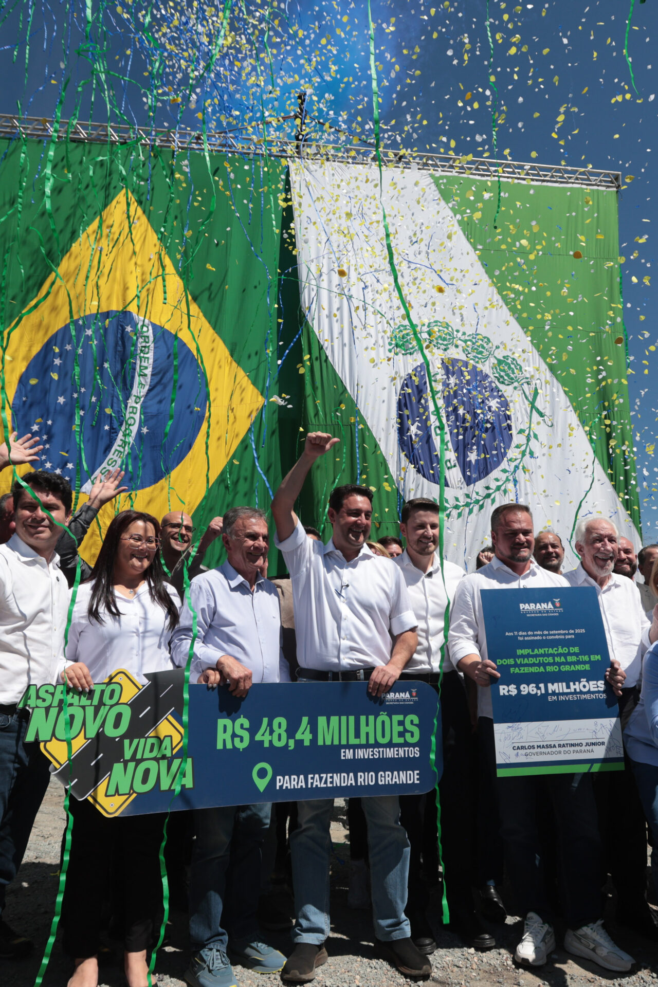 Estado e Fazenda Rio Grande firmam convênio de R$ 96 milhões para viadutos na BR-116