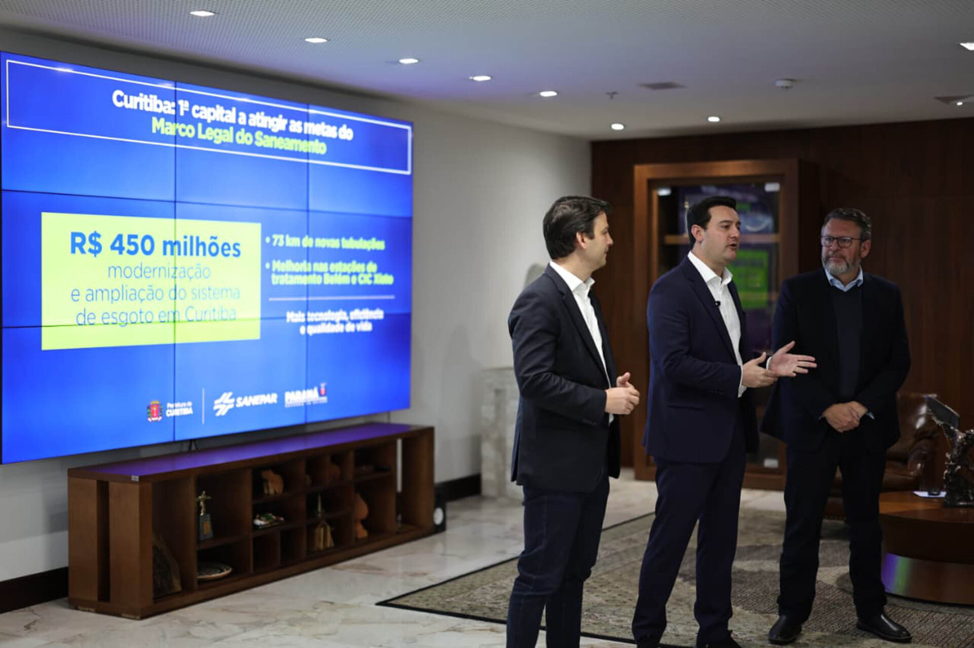 Governador anuncia R$ 456 milhões de investimentos da Sanepar para Curitiba